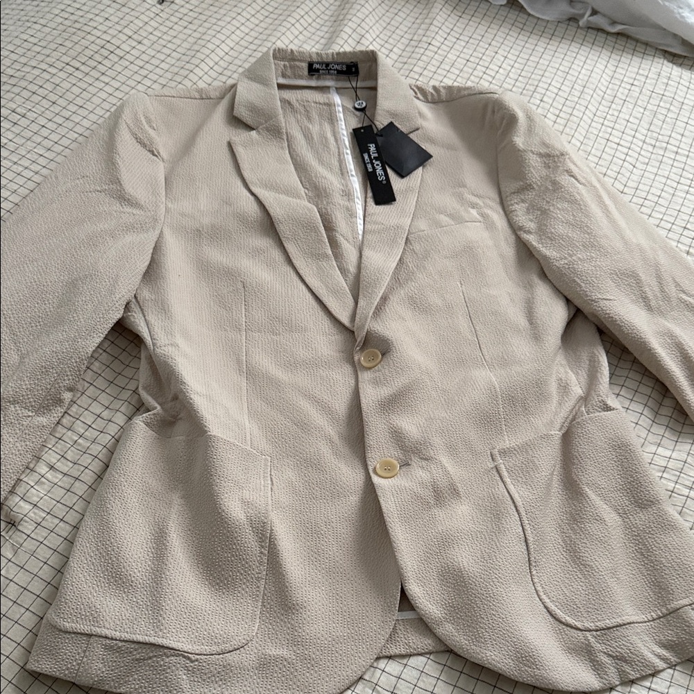 PAUL JONES Beige Textured Blazer